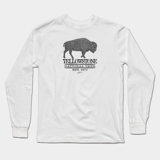 Yellowstone National Park Walking Long Sleeve T-Shirt by jcombs